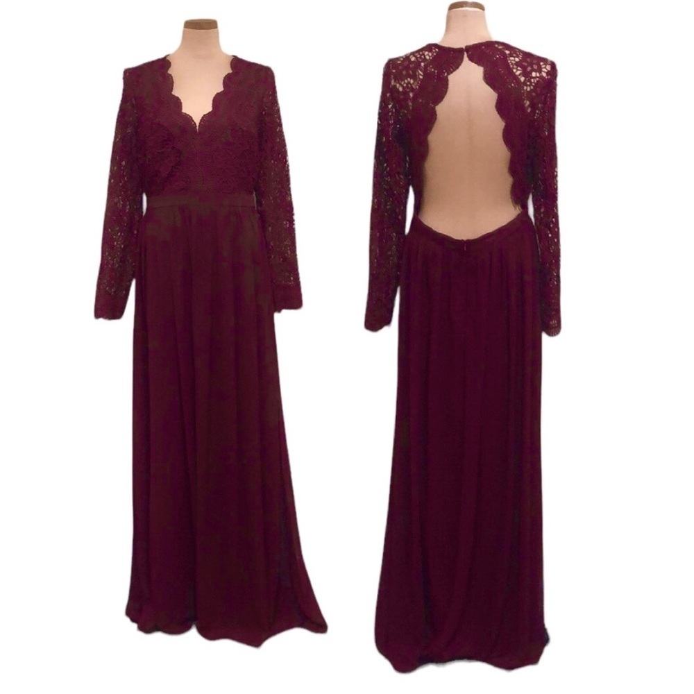 Lulu's AWAKEN MY LOVE Elegant Burgundy Maxi Dress